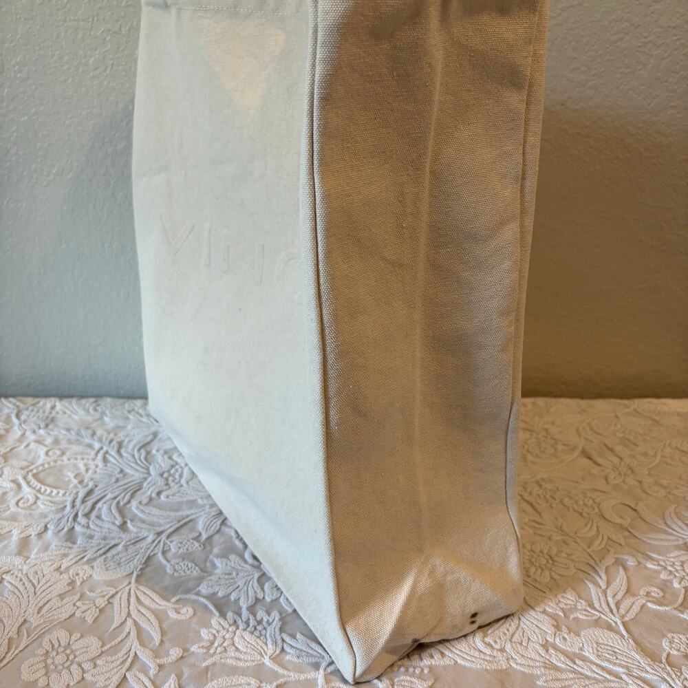 VINCE. Cotton Natural Canvas Tote Bone Sz OS Grocery Market Bohemian Reusable - Picture 6 of 10
